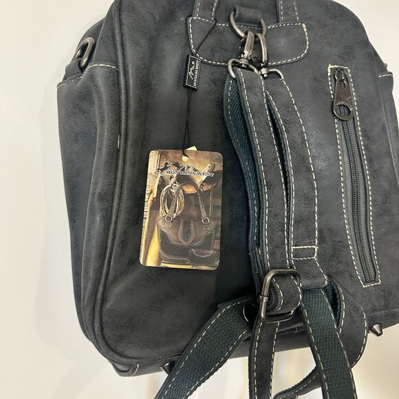🎀Montana West Concho Backpack/Crossbody Bag - Gray - Picture 3 of 11